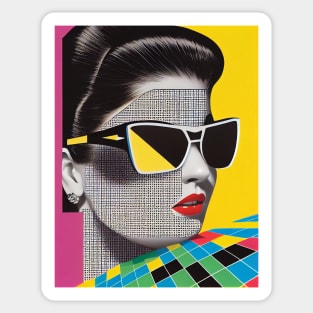 Modern woman in pop-art style Sticker